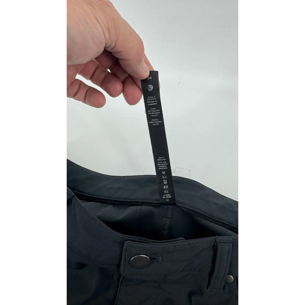 Lululemon Commission Pants Mens 34 Charcoal Gray 5-Pocket Technical Commuter
